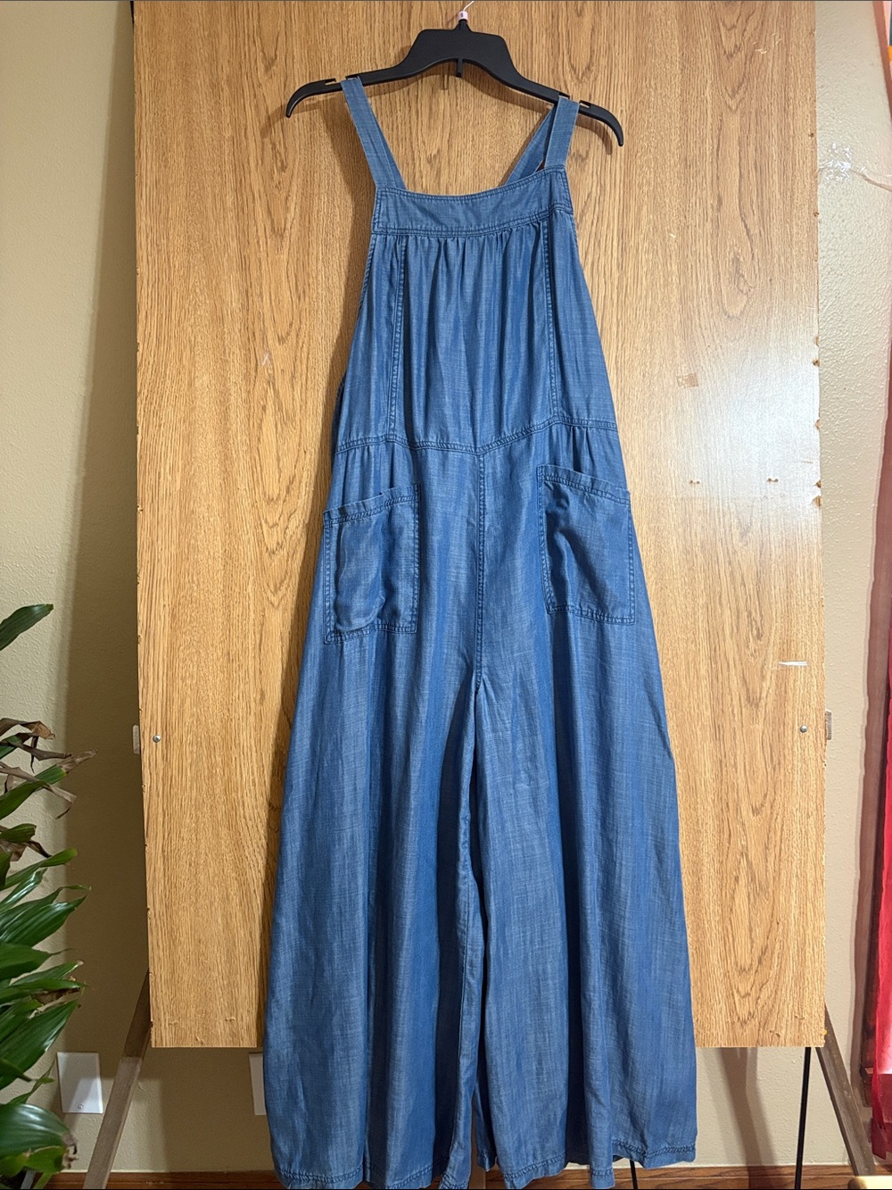 NATURAL LIFE Blue Wide-Leg Chambray Jumpsuit - Picture 3 of 13